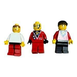 VTG LEGO Mini Figures Race Car Drive + 2 More Late 90s Early 2000s Minifig Legos